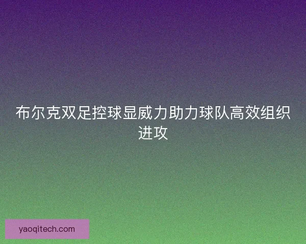 布尔克双足控球显威力助力球队高效组织进攻
